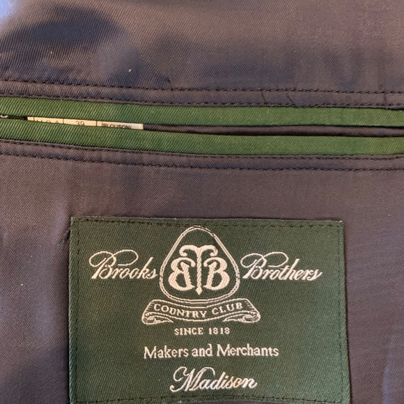 Vintage Brooks Brothers Mens Navy Blue Saxxon Madison Blazer-01 - Picture 3 of 9